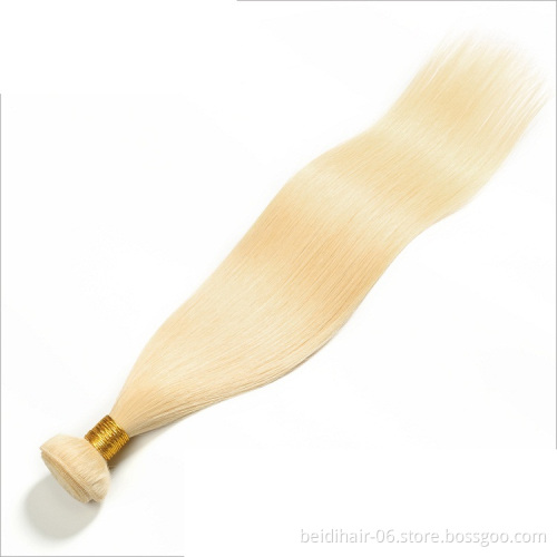 613 brazilian bundle closure human hair lace frontal raw virgin hair weave body wave straight hair russian blonde